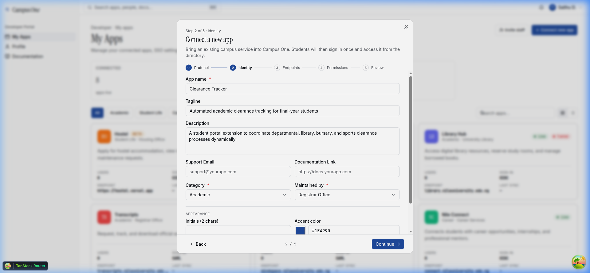 Wizard Step 1: General Info & Identity